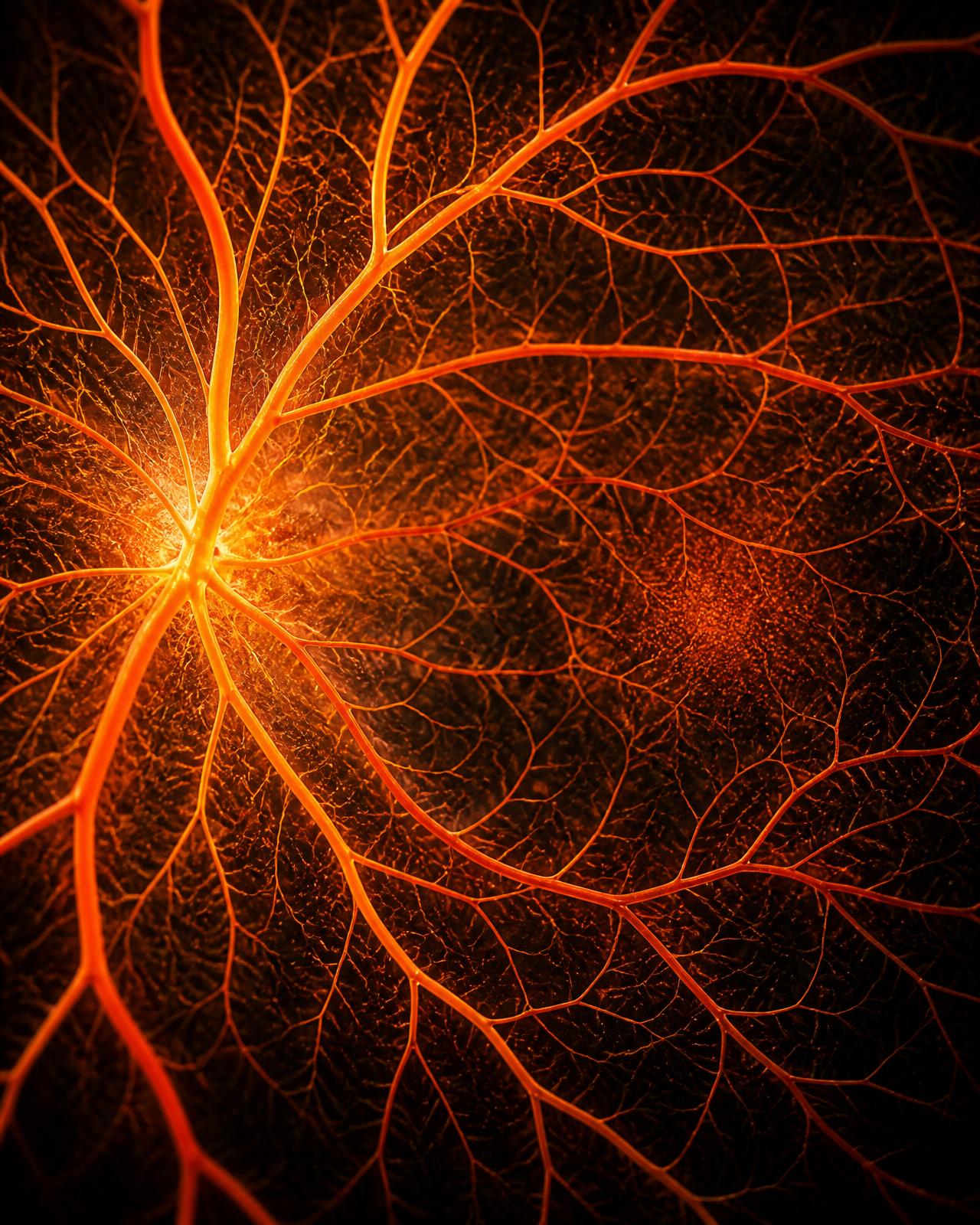Retinal vascular network representing the Ang-Tie2 platform